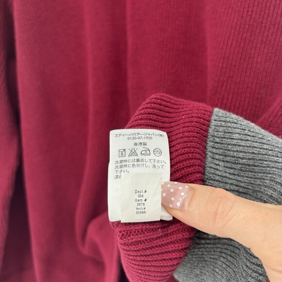 Eddie Bauer Sweater Men’s Red Pullover Crew Neck Knit 100% Cotton Size Large - Picture 10 of 10